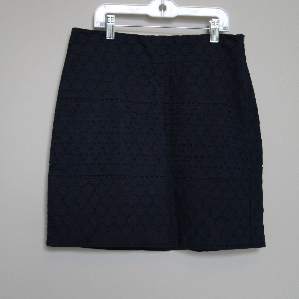 Banana Republic Factory Navy Blue Eyelet Skirt